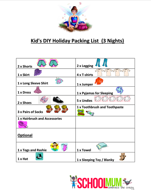 FREE DOWNLOADABLE PACKING LIST FOR KIDS - Fairies click here to get it for FREE :) 