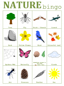 nature bingo sheet